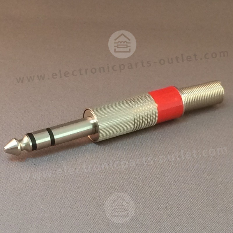 Jack 6,3mm stereo plug male red