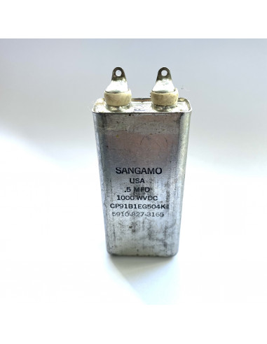 Sangamo Audio grade paper in oil can capacitor MIL-specs 0,5uF / 1000VDC