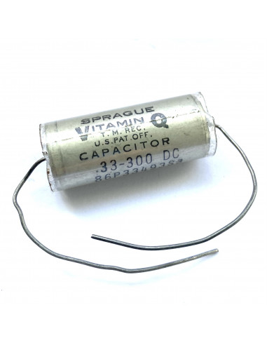 Sprague Vitamin Q Audio grade paper in oil capacitor MIL-specs 0,33uF / 300VDC